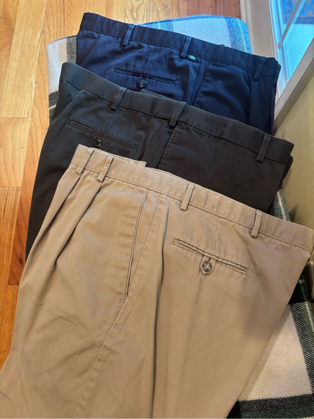Dockers Men's Dress Pants Trio - Navy, Green Tan